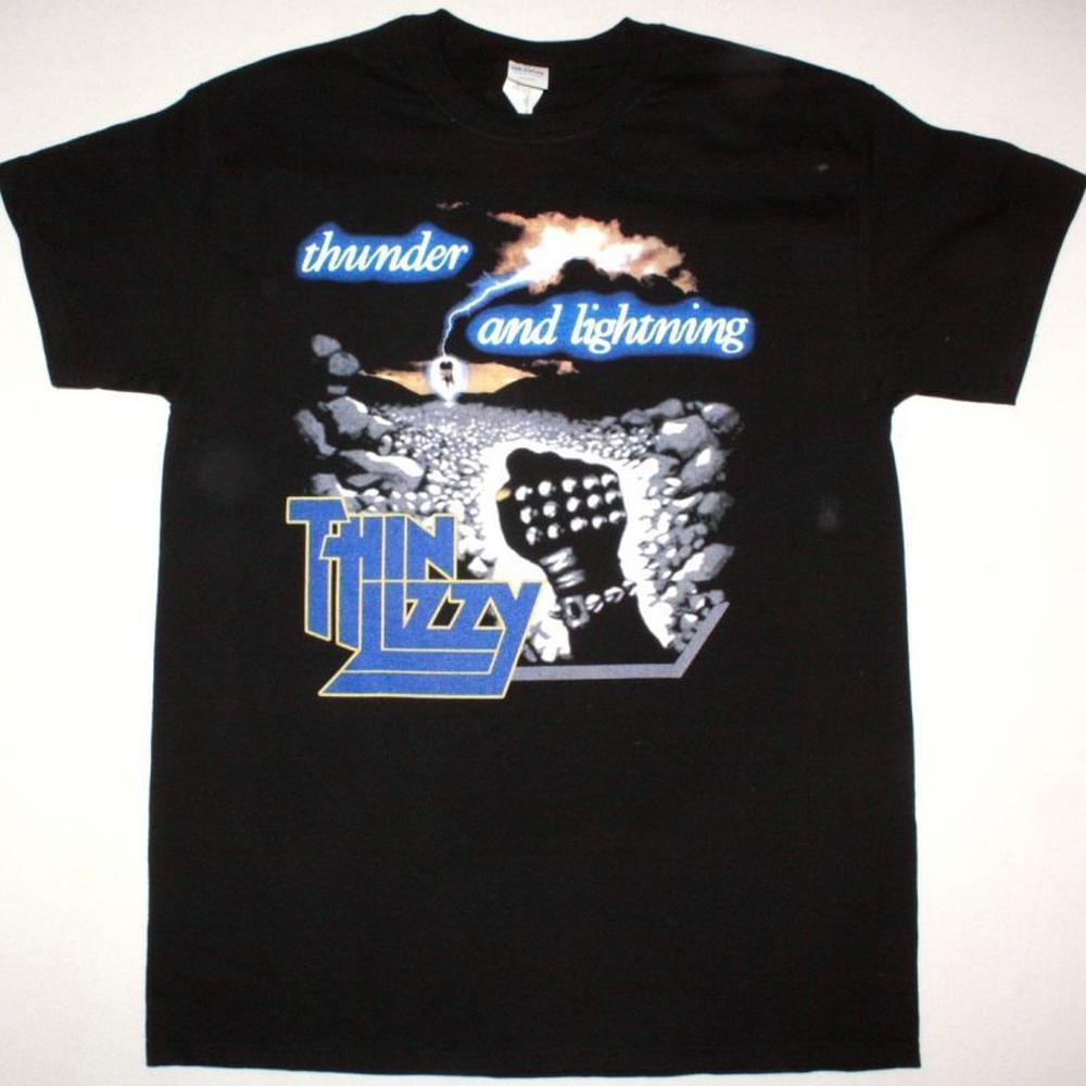 Thin Lizzy Thunder And Lightning New Black T-Shirt